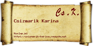 Csizmarik Karina névjegykártya